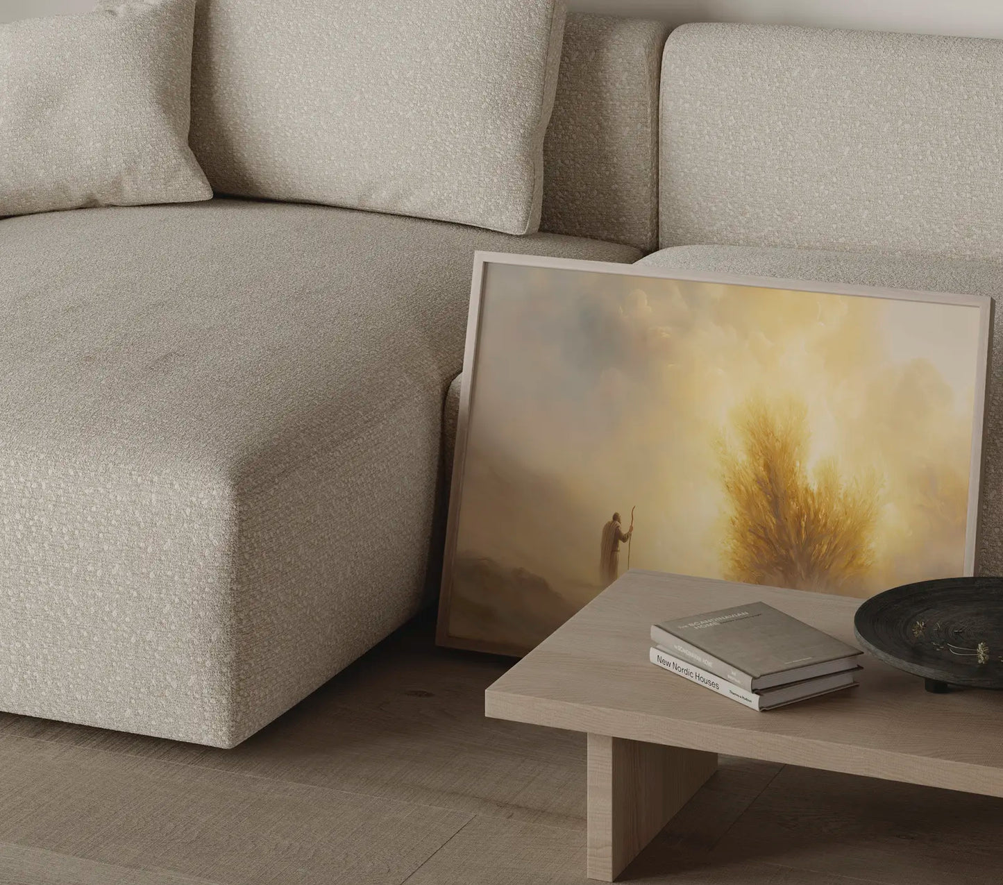 Minimalist Moses and burning bush art for church or pastor office inspiration – JesusArtworks