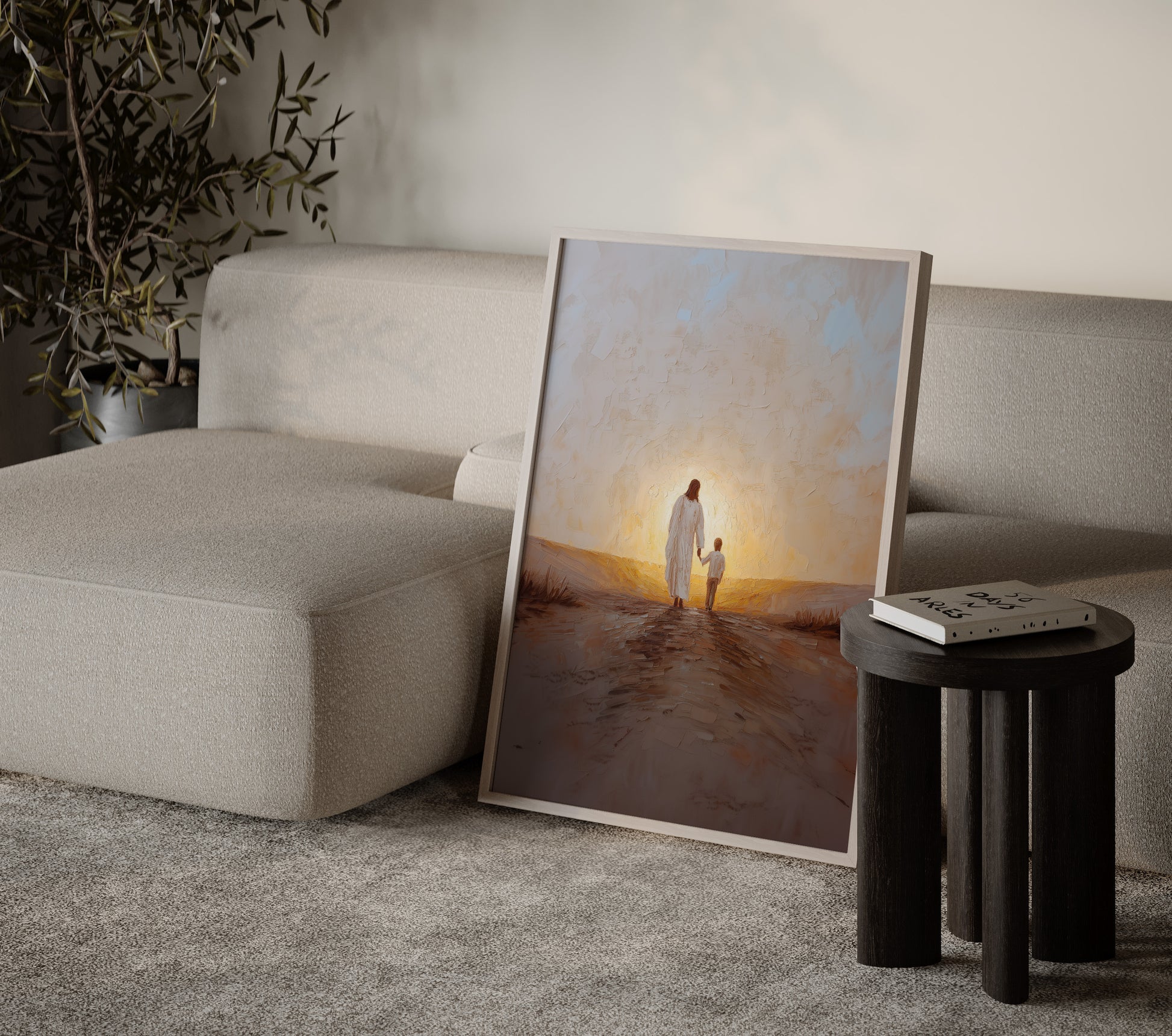 The Gentle Guide wall art in nursery room by JesusArtworks