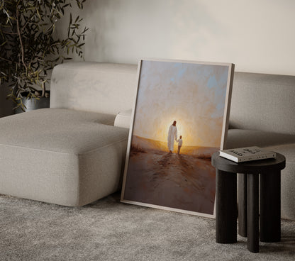 The Gentle Guide wall art in nursery room by JesusArtworks