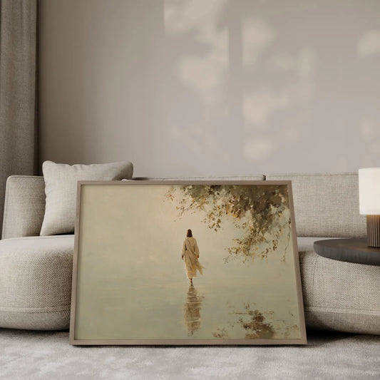 Miracle on the Sea Jesus walking on water art with serene peaceful tones – JesusArtworks