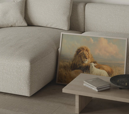Peace of the Kingdom – Lion and Lamb Christian Wall Art
