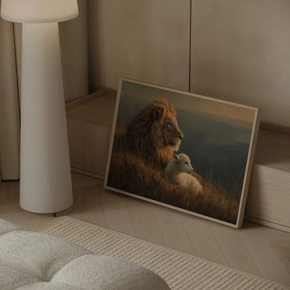 The Lion and the Lamb – Dusk Vigil Christian Wall Art