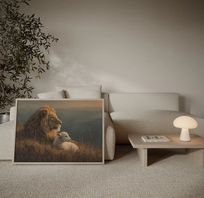 The Lion and the Lamb – Dusk Vigil Christian Wall Art
