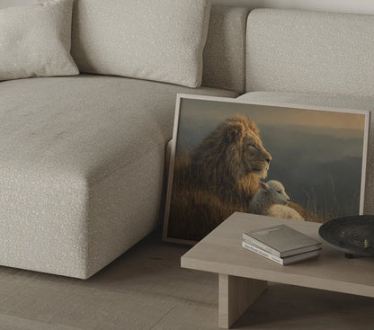 The Lion and the Lamb – Dusk Vigil Christian Wall Art