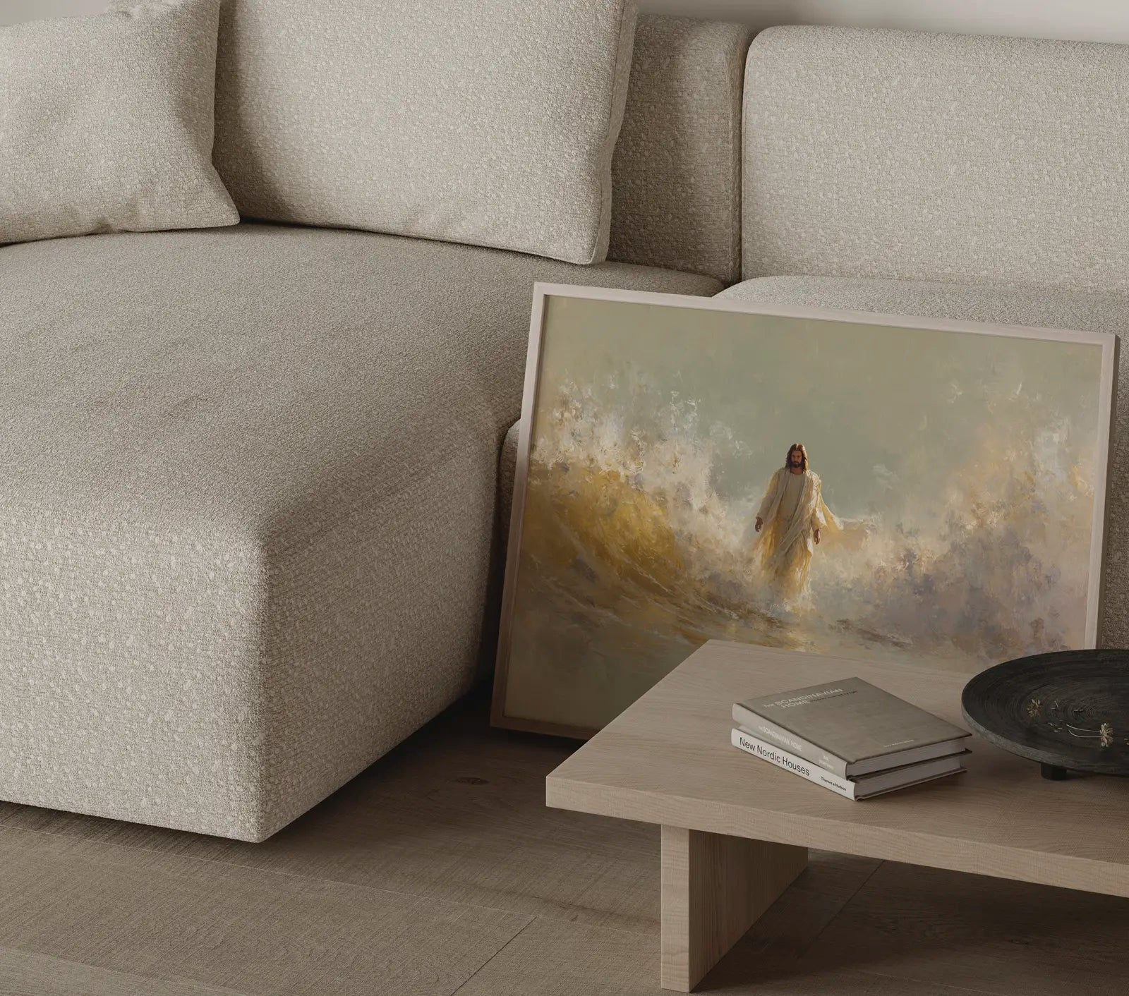 Lord of the Sea Christian art with textured waves for church or office decor – JesusArtworks