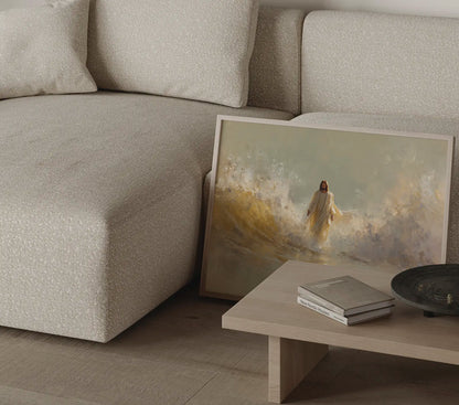Lord of the Sea Christian art with textured waves for church or office decor – JesusArtworks