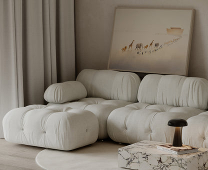 Modern minimalist Christian painting of Noah’s Ark, with a simplified composition, soft textures, and ambient light evoking hope and reflection.